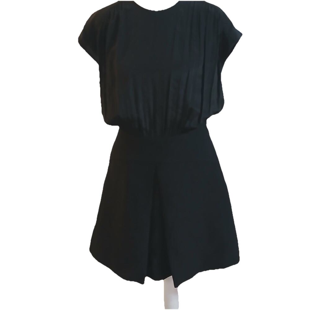 Miu Miu Black Silk Blend Dress IT 42 Short Minimalist Cocktail Made Italy